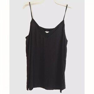 Love Cameron Women's Strappy V-Neck Tank Top Loose Casual Black Size Large NWT